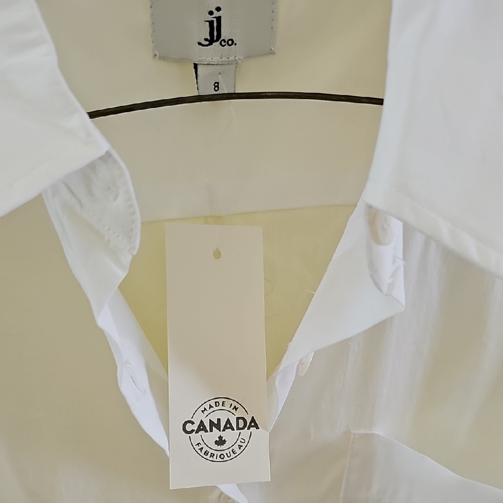 Women's Classic White Tunic Shirt With Stretch - Picture 2 of 5